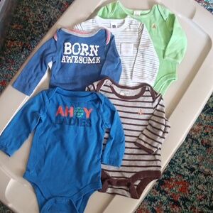 Lot of 5 long-sleeved bodysuit tops